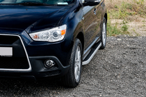 Mitsubishi Outlander 2006–2012 Tayga Grey -sivuaskelmat (2 kpl, alumiini) kuva 1