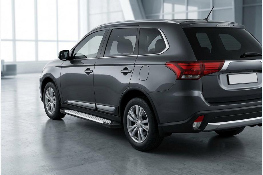 Mitsubishi Outlander 2012–2021 Allmond Grey sivuportaat (2 kpl, alumiini) Image