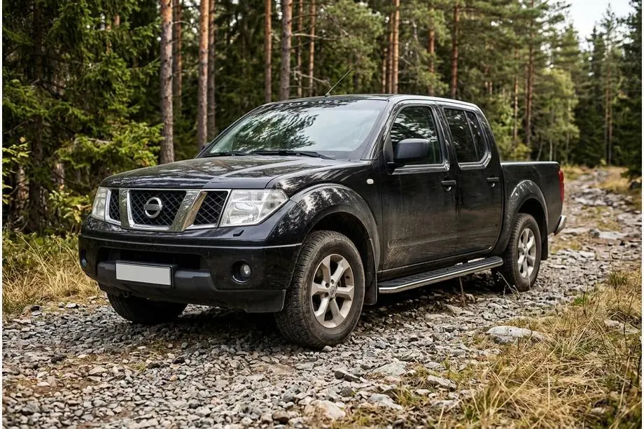 Nissan Navara 2006–2015 Maydos V1 sivuportaat (2 kpl, alumiini ↗ ruostumaton teräs) Image