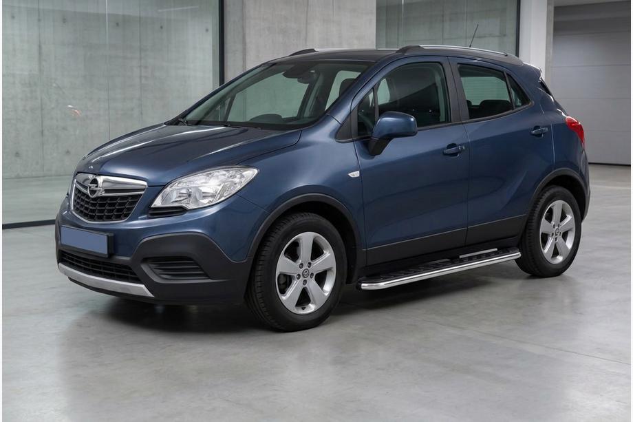 Opel Mokka 2012–2021 Maydos V1 sivuportaat (2 kpl, alumiini ↗ ruostumaton teräs) Image