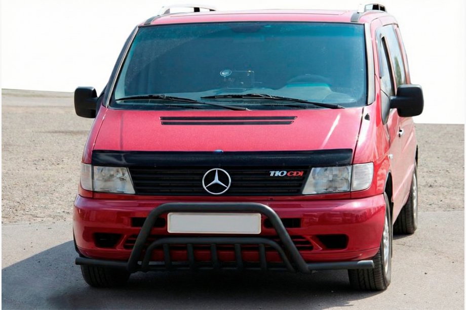 Mercedes Vito W638 1996–2003 Karjapuskuri sivuputkilla WT002 Plus Black (ruostumaton teräs) Image