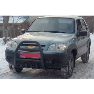 Puskurirauta QT007 Black (ruostumaton teräs) Chevrolet Niva 1998–2020 kuva 1