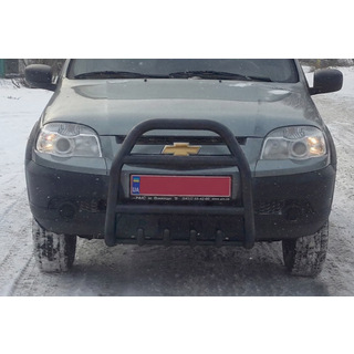 Puskurirauta QT007 Black (ruostumaton teräs) Chevrolet Niva 1998–2020 kuva 2