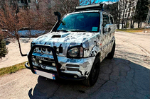Suzuki Jimny 1998–2018 Karjapuskuri QT007-Exclusive Black (tekstillä, ruostumaton teräs) kuva 1
