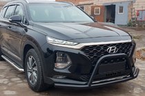 Hyundai Santa Fe 4 2018–2023 Viiksimallinen karjapuskuri WT006 Black (ruostumaton teräs) kuva 3
