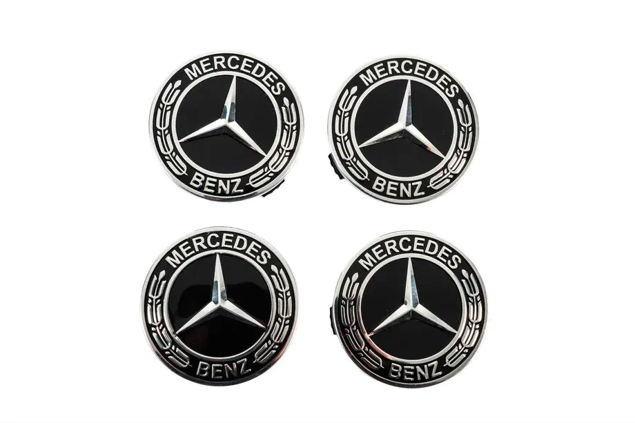 Mercedes-Benz Vanteen keskikapselit 71/75 mm ilman rengasta (4 kpl, musta V5) Image