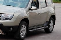 Renault Duster 2008–2017 Sivutuubit inserteillä Black (2 kpl, ruostumaton teräs) kuva 2