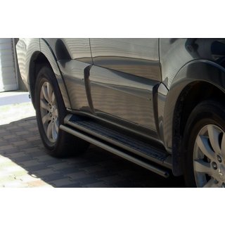 Sivuputket OEM-kiinnityksellä Black (2 kpl, ruostumaton teräs) Mitsubishi Pajero Wagon III 1999–2006 kuva 2
