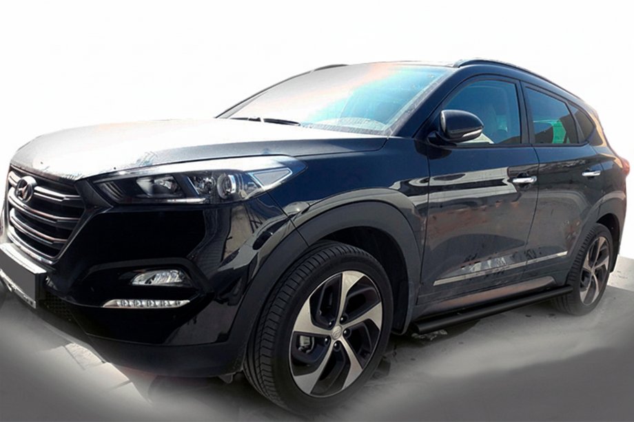 Hyundai Tucson TL 2016–2021 Sivuputket Black (2 kpl, ruostumaton teräs) Kuva 2