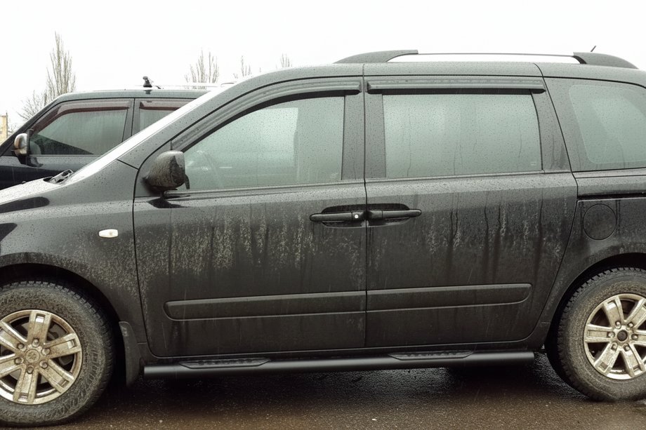 Kia Carnival 2002–2013 Sivuputket Black (2 kpl, ruostumaton teräs) Image