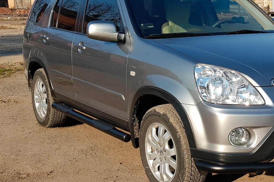 Honda CRV 2001–2006 Sivuputket Black (2 kpl, ruostumaton teräs) Image