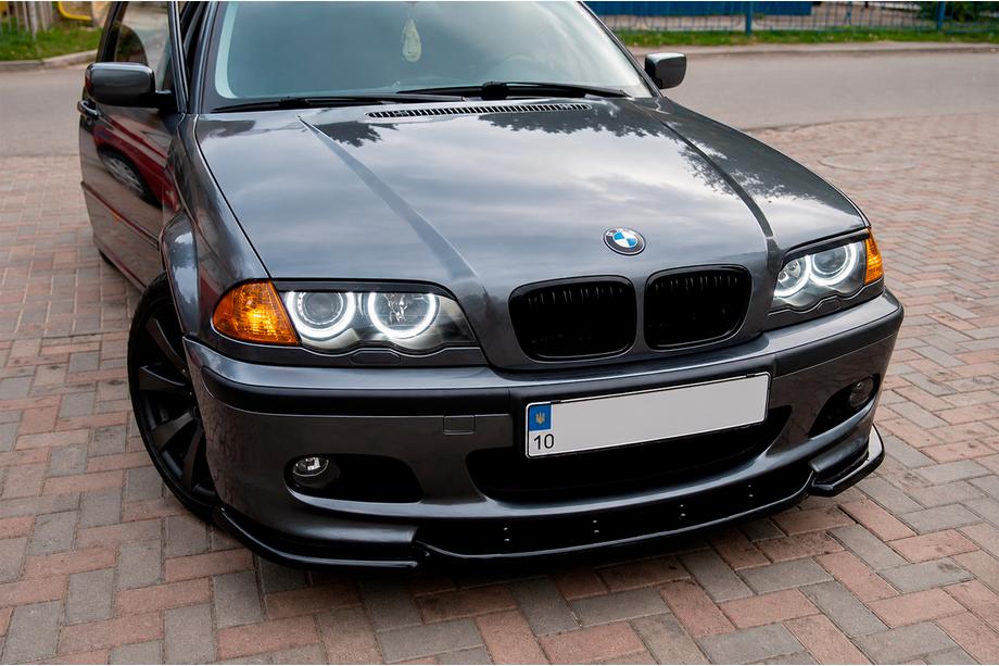 BMW 3-sarja E46 1998–2006 DPT V-2 etulippa (M-Sport 2003-2006, kiiltävä musta) Kuva 4