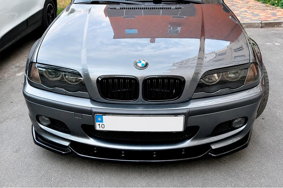 BMW 3-sarja E46 1998–2006 DPT V-2 etulippa (M-Sport 2003-2006, kiiltävä musta) Kuva 3