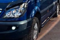 Mercedes Sprinter W906 2006–2018 Sivupalkit Black (2 kpl, ruostumaton teräs) Ø60, pitkä–extra pitkä kuva 2