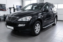 SsangYong Kyron 2005–2014 Maydos V1 sivuportaat (2 kpl, alumiini ↗ ruostumaton teräs) kuva 1
