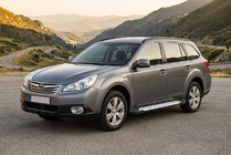 Subaru Outback 2009–2014 Allmond Grey -sivuporrassarja (2 kpl, alumiini) kuva 1