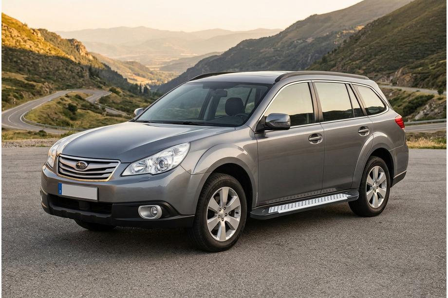 Subaru Outback 2009–2014 Allmond Grey -sivuporrassarja (2 kpl, alumiini) Image