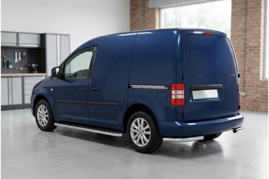 Volkswagen Caddy 2004–2010 Maydos V1 sivuportaat (2 kpl, alumiini ↗ ruostumaton teräs) Maxi-alusta Image