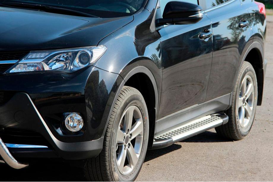 Toyota Rav 4 2013–2018 Allmond Grey -sivuporrassarja (2 kpl, alumiini) Image