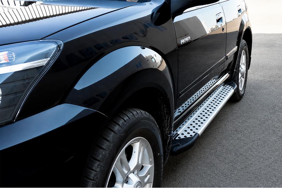 GreatWall Haval/Hover H3 2005–2013 Allmond Grey -sivuporrassarja (2 kpl, alumiini) Image
