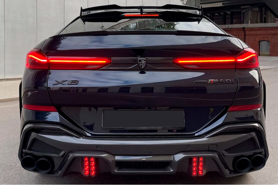 BMW X6 G06 2019–2027 Takapuskurin diffuusori LRT-pakoputkenpäillä (M-Sport 2023+, Carbon) Image