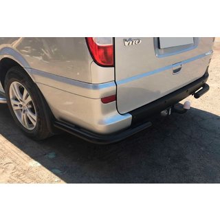 Takakulmasuojat AK003 Black (2 kpl, ruostumaton teräs) keskipitkälle ja pitkälle akselivälille Mercedes Vito W639 2004–2014 kuva 3