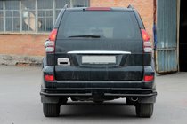Toyota Land Cruiser Prado 120 2002–2009 Takaiset kaksoiskulmaputket AK003-1 Black (2 kpl, ruostumaton teräs) kuva 2