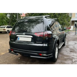 Takasuojakaari AK003-Double Black (2 kpl, ruostumaton teräs) Mitsubishi Pajero Sport 2008–2015