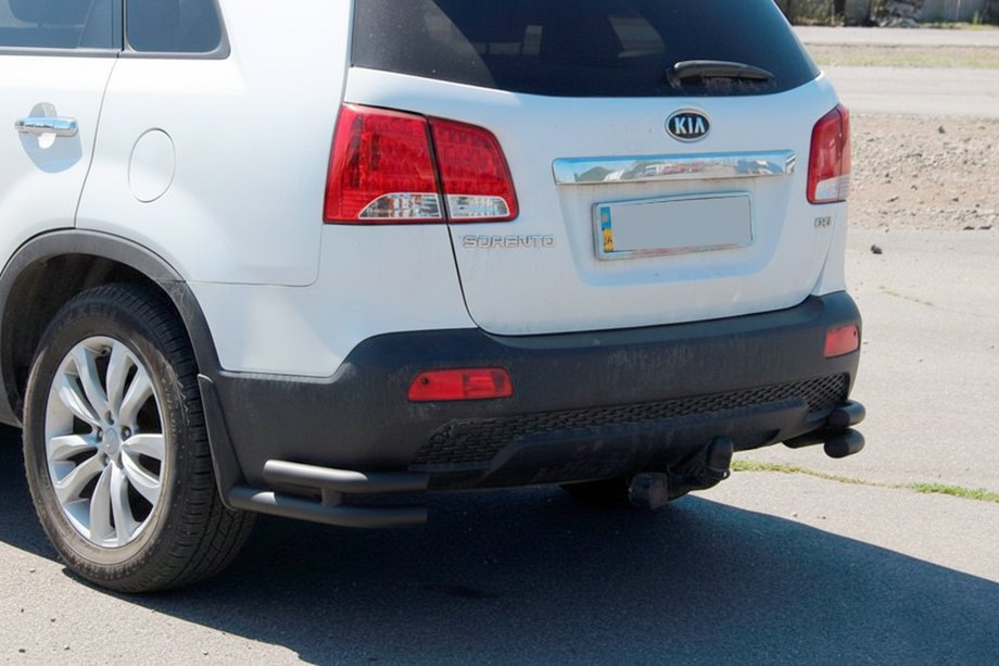 Kia Sorento II XM 2009–2014 Takakulman kaksinkertaiset kaaret AK003-подвійний Black (ruostumaton teräs) Kuva 1