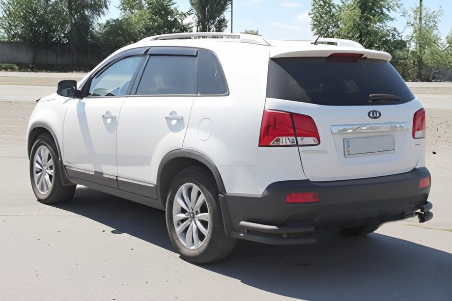 Kia Sorento II XM 2009–2014 Takakulman kaksinkertaiset kaaret AK003-подвійний Black (ruostumaton teräs) Kuva 4