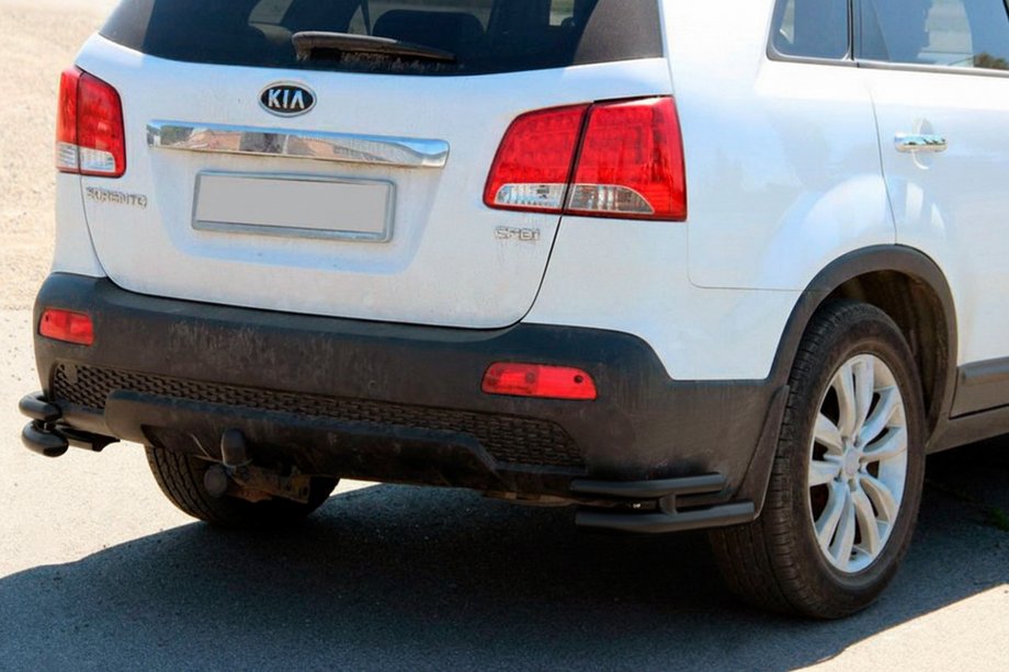 Kia Sorento II XM 2009–2014 Takakulman kaksinkertaiset kaaret AK003-подвійний Black (ruostumaton teräs) Kuva 3