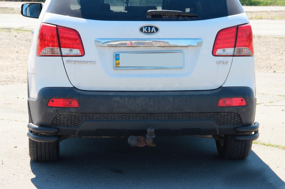 Kia Sorento II XM 2009–2014 Takakulman kaksinkertaiset kaaret AK003-подвійний Black (ruostumaton teräs) Kuva 2