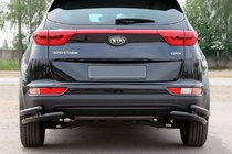 Kia Sportage 2015–2021 Takaosan kaksinkertaiset kulmasuojat AK003-подвійний Black (ruostumaton teräs) kuva 2