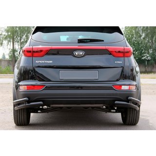 Takaosan kaksinkertaiset kulmasuojat AK003-подвійний Black (ruostumaton teräs) Kia Sportage 2015–2021 kuva 2
