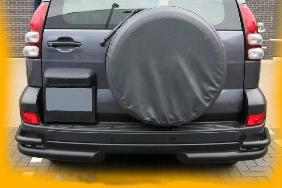 Toyota Land Cruiser Prado 120 2002–2009 Takaosan tuplakulmaputket AK003-2 Black (2 kpl, ruostumaton teräs) Kuva 4