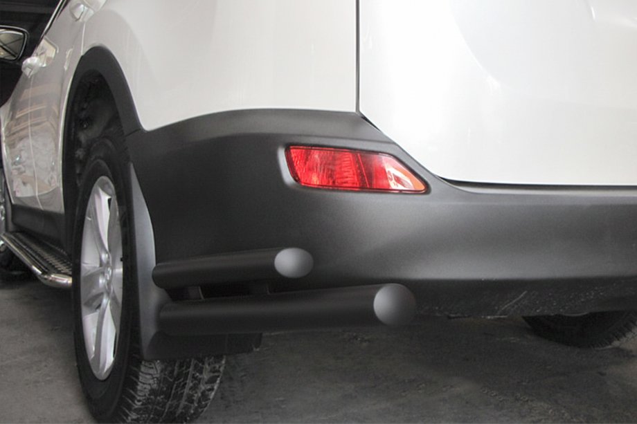 Toyota Rav 4 2013–2018 Takakulmaputket AK003-tupla Black (ruostumaton teräs) Image
