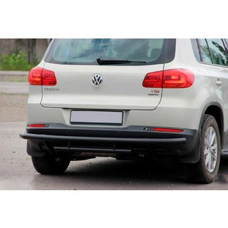 Taka puskurisuoja AK002-2 Black (ruostumaton teräs) Volkswagen Tiguan 2007–2016 kuva 1