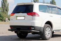 Mitsubishi Pajero Sport 2008–2015 Takahelmapuskurin suoja AK003-Special Black (2 kpl, ruostumaton teräs) kuva 1