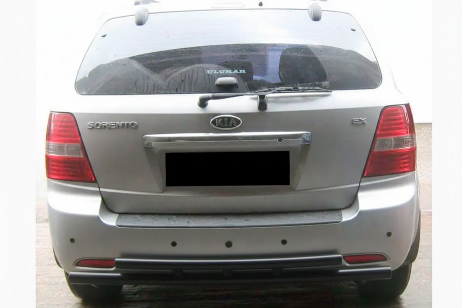 Kia Sorento I BL 2002–2009 Takasuojaustanko AK002-Dupla Black (ruostumaton teräs) Image