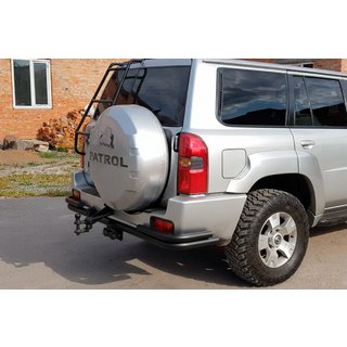 Takasuojakaari AK005-3 Black (ruostumaton teräs) Nissan Patrol Y61 1997–2011 kuva 4