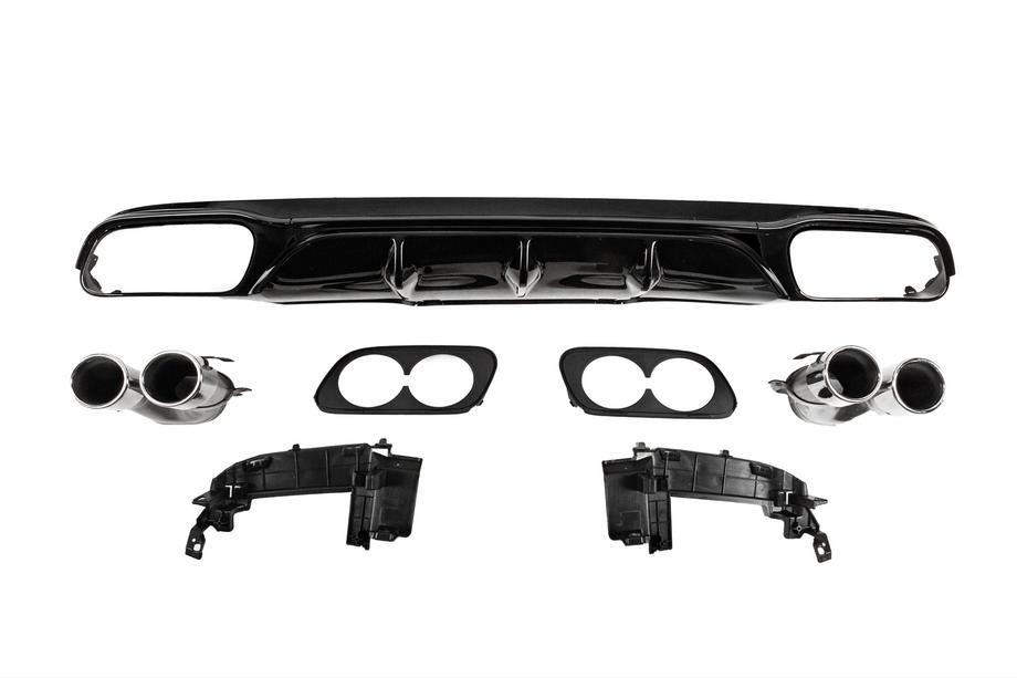 Mercedes E-class W213 2016–2023 Takadiffuusori pakoputken päillä E53-Design Silver (Base-malliin) Image