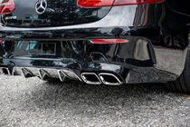 Mercedes E-sarja Coupé C238 2016–2024 Takadiffuusori Black kromipäillä (AMG63 design) kuva 1