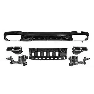 Takadiffuusori pakoputkenpäillä E63-Design Black (AMG/AMG-Line 2016-2020)