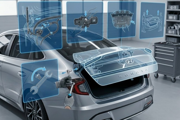 Hyundai Sonata: Näin irrotat takaluukun kannen – vaihe vaiheelta