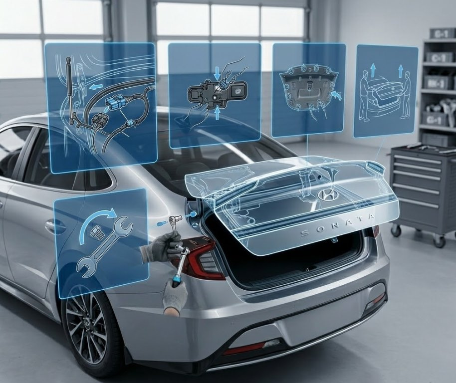 Hyundai Sonata: Näin irrotat takaluukun kannen – vaihe vaiheelta