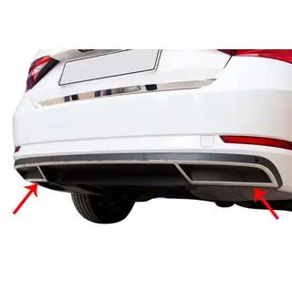 Carmos puskurin päätylistat, ruostumaton teräs (2 kpl) Skoda Superb 2015–2024 kuva 1