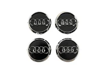 Audi Vanteiden keskiökupit 60/58 mm (musta/kromi, 4 kpl) kuva 1