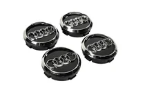 Audi Vanteiden keskiökupit 60/58 mm (musta/kromi, 4 kpl) kuva 3