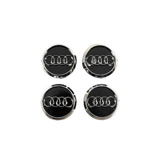 Vanteiden keskiökupit 60/58 mm (musta/kromi, 4 kpl) kuva 1