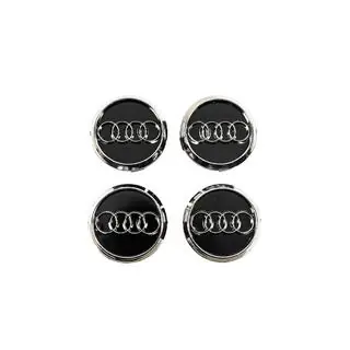 Vanteiden keskiökupit 60/58 mm (musta/kromi, 4 kpl) kuva 1
